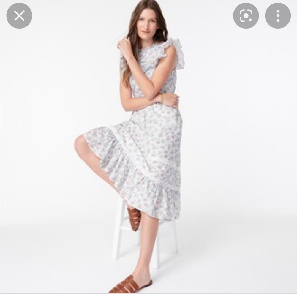 J.Crew Tiered Ruffle Dress in Liberty Winding Roses S